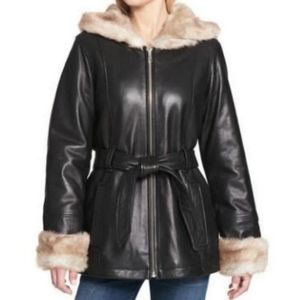Wilson's Hooded leather coat
